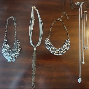 Premier Designs Silver and Blue Statement Necklace